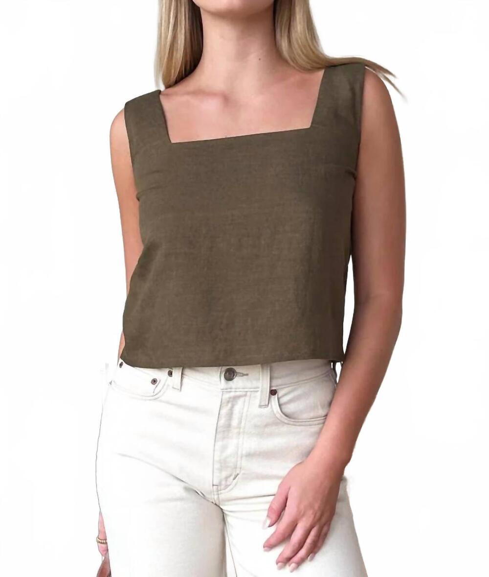 NEW EMERSON FRY roma top in martini olive